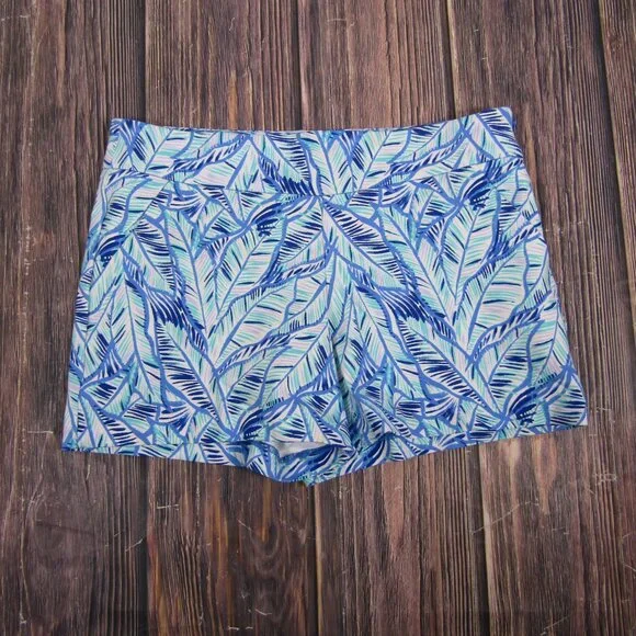Lilly Pulitzer NEW Womens 8 Blue Pink Makenna Ponte Shorts Lets Mango - Picture 2 of 7